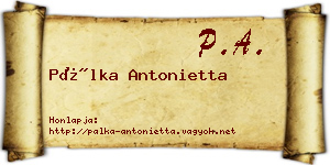 Pálka Antonietta névjegykártya